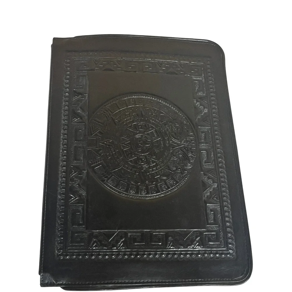 Vintage DYMSA‎ Black Mexico Genuine Leather Embossed 